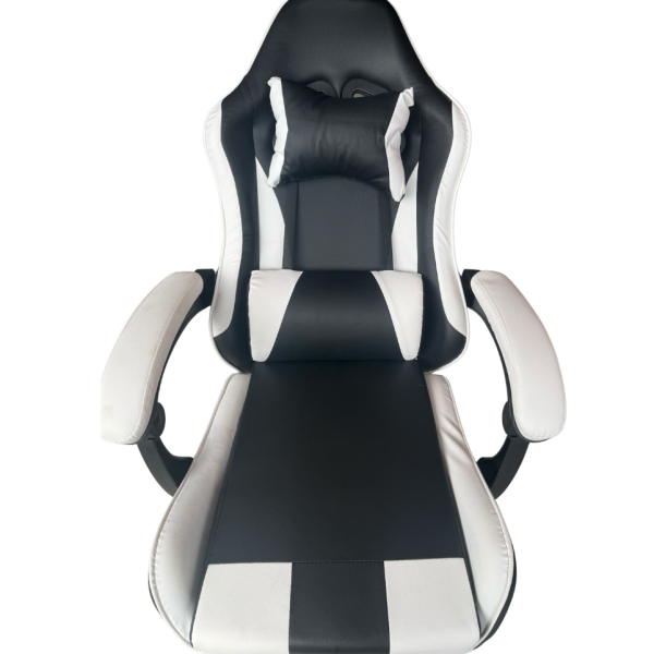 Ергономичен офис и геймърски бял стол – Максимален комфорт за гърба и врата, регулируем