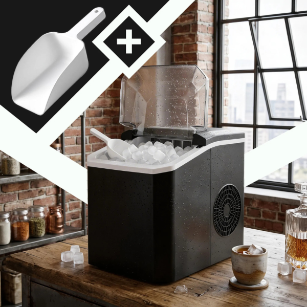 Ледогенератор с дисплей и авто почистване 12 кг/ден – експресен лед за напитки