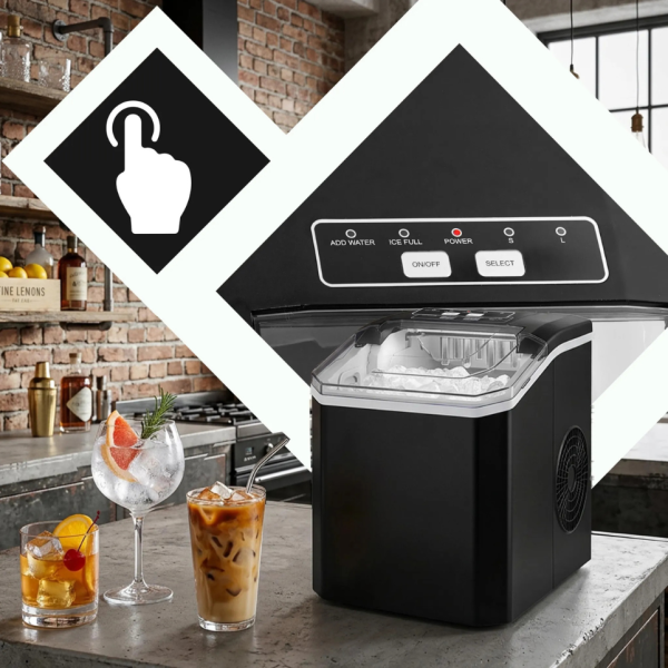 Ледогенератор с дисплей и авто почистване 12 кг/ден – експресен лед за напитки 3