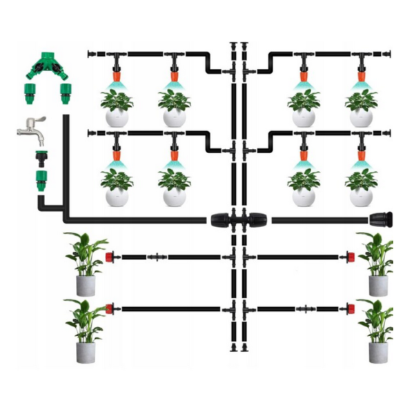 Комплект за капково напояване 25 м – пълен сет с регулируеми дюзи