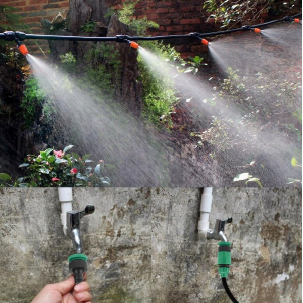 Комплект за капково напояване 25 м – пълен сет с регулируеми дюзи 10