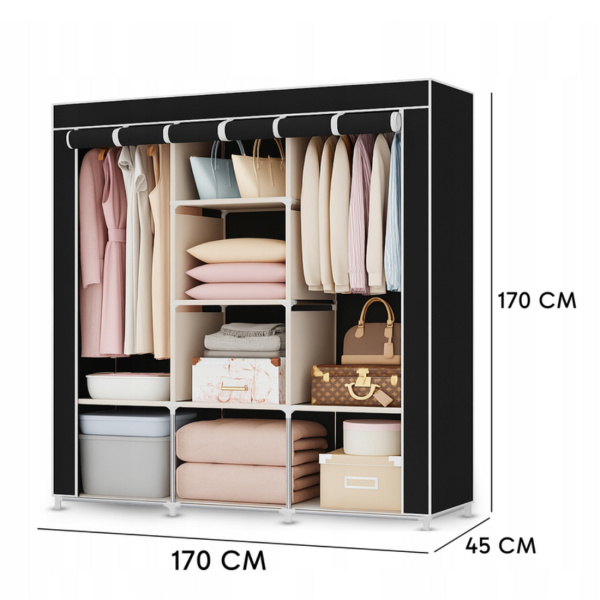 Сгъваем текстилен гардероб XXL 170x170x45 см – просторен, здрав и практичен 13
