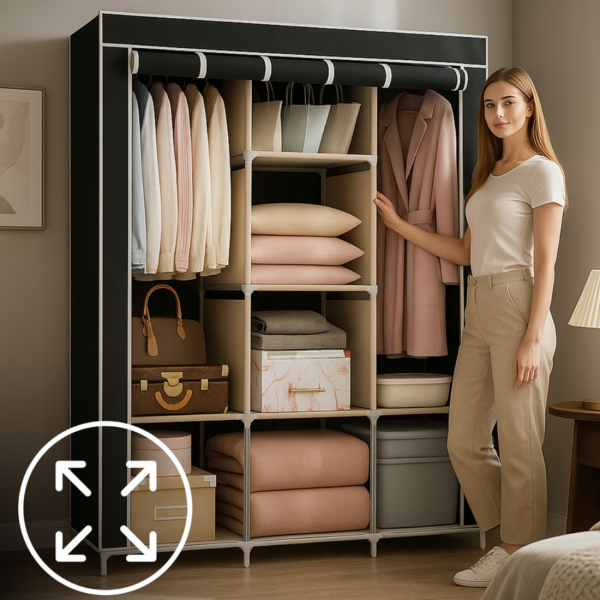 Сгъваем текстилен гардероб XXL 170x170x45 см – просторен, здрав и практичен 3