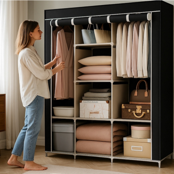 Сгъваем текстилен гардероб XXL 170x170x45 см – просторен, здрав и практичен 2