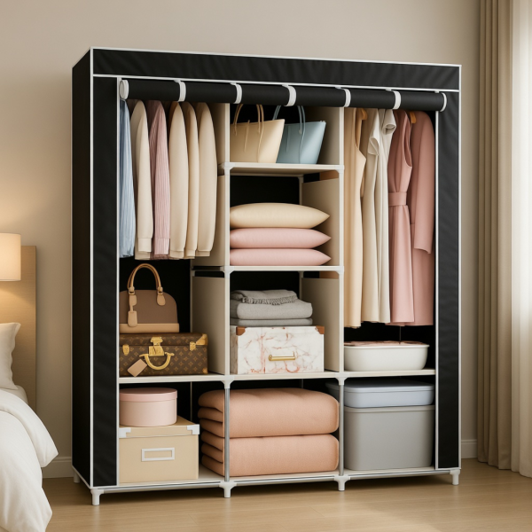 Сгъваем текстилен гардероб XXL 170x170x45 см – просторен, здрав и практичен 1