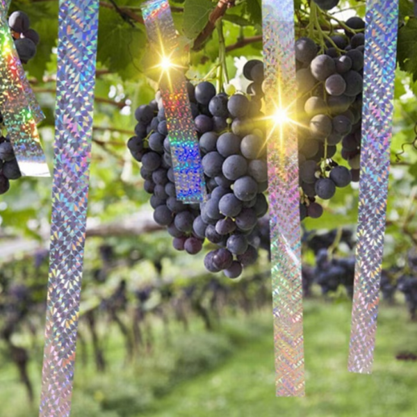 Холограмна лента против птици 50 м (4.5 см) – ефективна защита за градина, балкон и насаждения без химикали 4