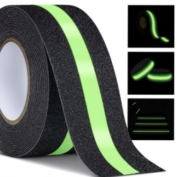 Противоплъзгаща флуоресцентна лента 5 м x 5 см – светеща в тъмното, максимална безопасност