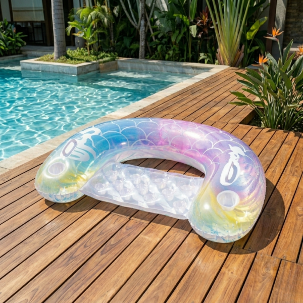 Надуваем матрак русалка 115x70 см с поставки за чаши – стилен и удобен за басейн и летен релакс 1