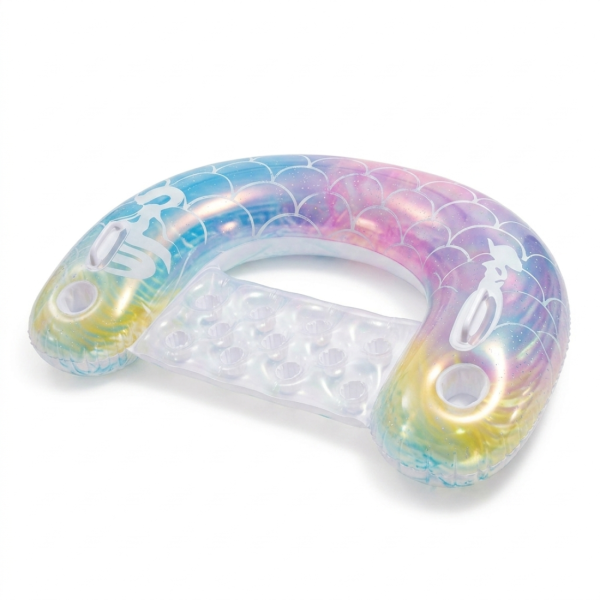 Надуваем матрак русалка 115x70 см с поставки за чаши – стилен и удобен за басейн и летен релакс