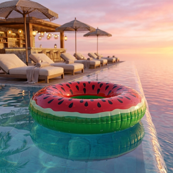 Надуваем пояс Диня 120 см – здрав PVC, атрактивен летен дизайн за плаж и басейн