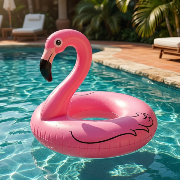 Надуваем пояс Фламинго 90 см – стабилен и стилен аксесоар за плаж и басейн, издръжлив PVC дизайн 5