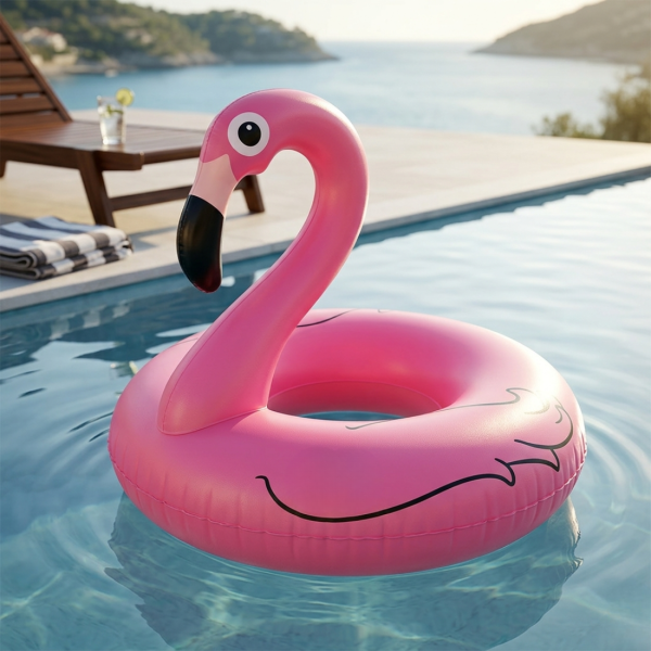 Надуваем пояс Фламинго 90 см – стабилен и стилен аксесоар за плаж и басейн, издръжлив PVC дизайн