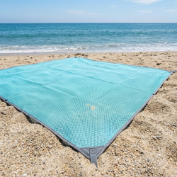 Плажна постелка без пясък XXL – двуслойна мрежа, водоустойчива, лека и компактна за плаж, къмпинг и пикник