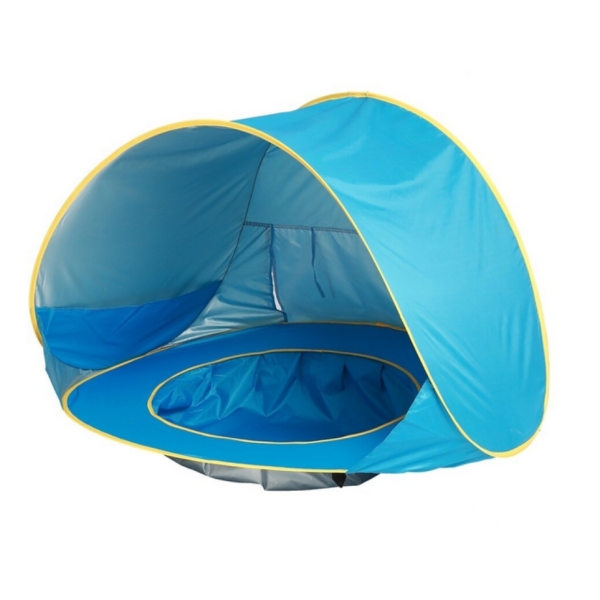 Саморазгъваща плажна палатка с детски басейн 2в1 – UV защита, водоустойчива и преносима, идеална за плаж и градина 7
