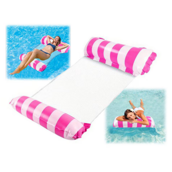 Надуваем шезлонг с водна мрежа 120x70 см – Розов, комфорт и охлаждане във водата 4