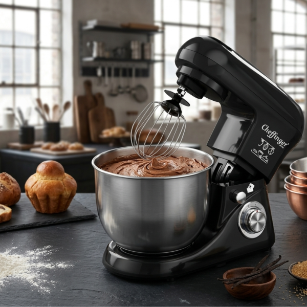 Планетарен миксер 1600W с 6.5L купа – мощност за перфектно тесто, кремове и десерти