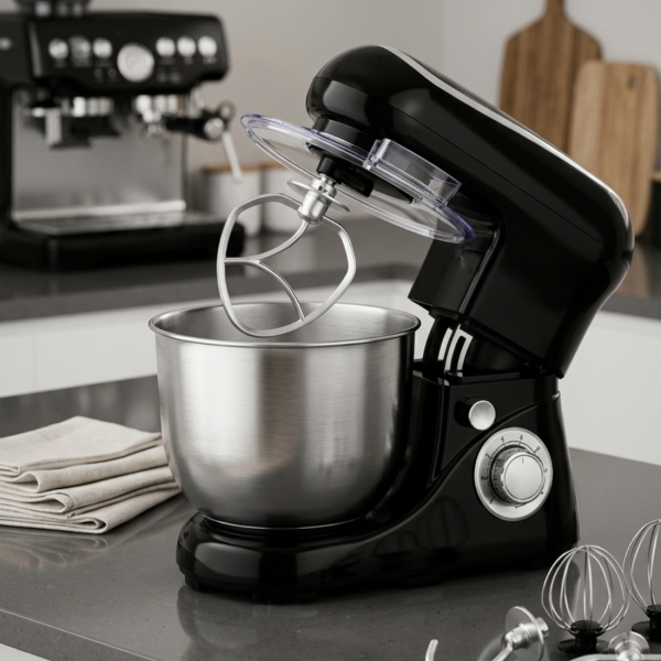 Планетарен миксер 1600W с 6.5L купа – мощност за перфектно тесто, кремове и десерти