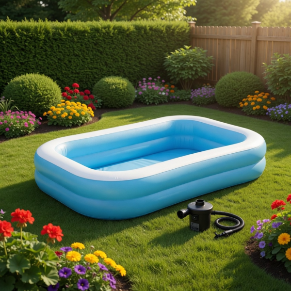 Надуваем семеен басейн 200x150 см + компактна електрическа помпа