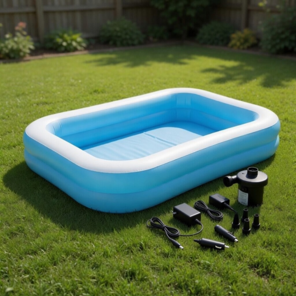 Надуваем семеен басейн 200x150 см + компактна електрическа помпа 2