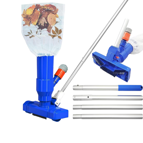 Комплект за почистване на басейн с прахосмукачка – Телескопичен прът и водно налягане