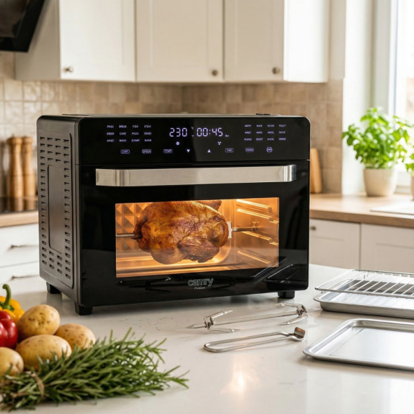 Многофункционален фритюрник с горещ въздух 30L - Мощна 2200W фурна с конвекция, 24 програми