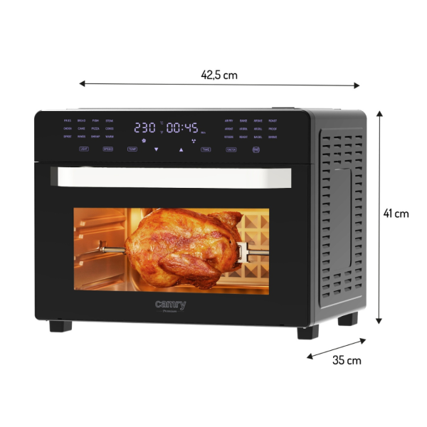 Многофункционален фритюрник с горещ въздух 30L - Мощна 2200W фурна с конвекция, 24 програми