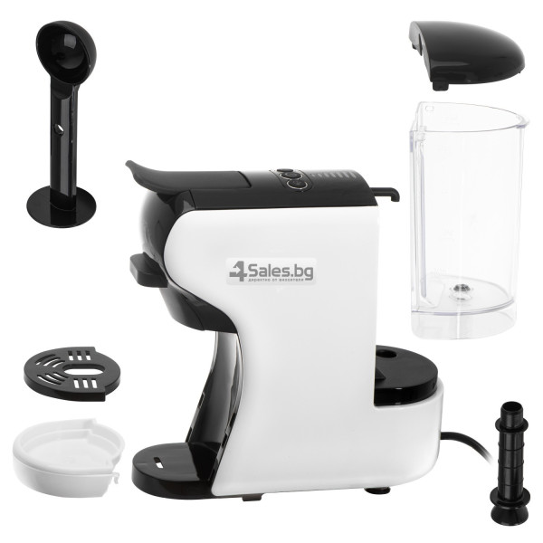 Еспресо машина с 5 адаптера и 9 вида капсули за кафе в бял цвят 14