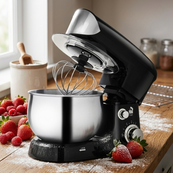 Мощен планетарен миксер 1200W с 6 скорости и неръждаема купа – готви като професионалист у дома 1