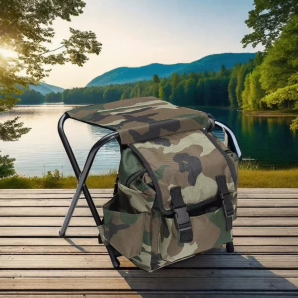 Камуфлажна раница-табуретка 2 в 1 – Удобство и практичност за къмпинг, риболов и туризъм 6