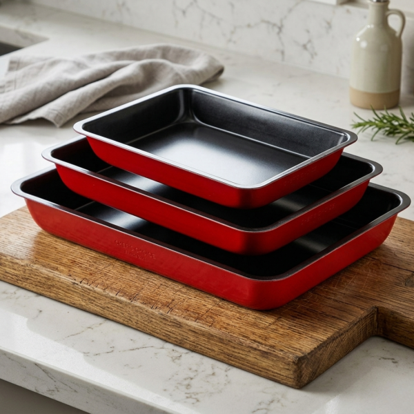 Комплект от 3 незалепващи тави за печене – Перфектни резултати без залепване