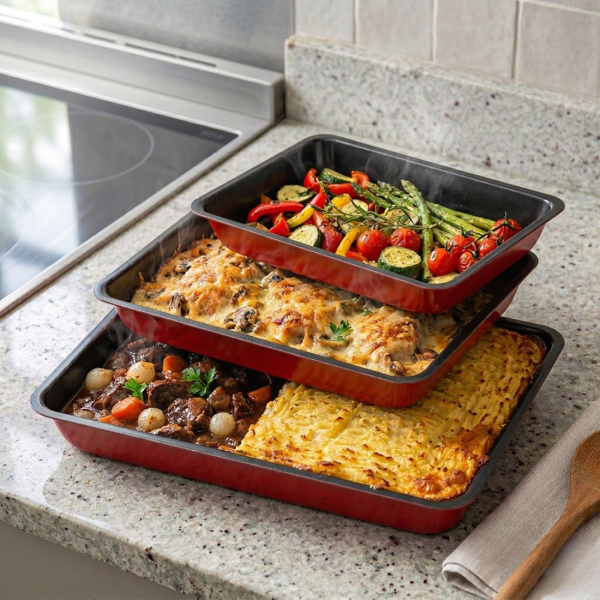 Комплект от 3 незалепващи тави за печене – Перфектни резултати без залепване 3