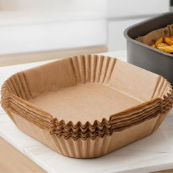 Незалепващи хартиени подложки за Air Fryer 23 x 23 x 4.5 cm – 100 бр. - топлоустойчиви до 240°C