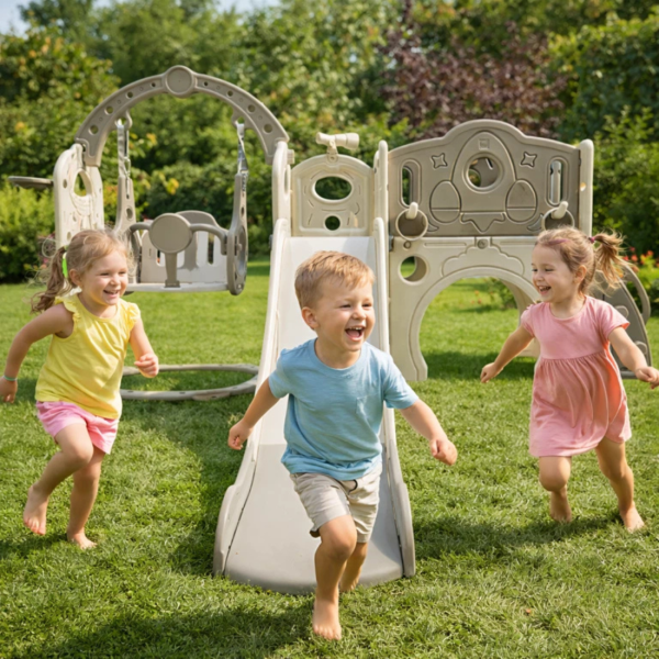 Свободностояща детска пързалка с люлка 4 в 1 – безопасна, стабилна и идеална за дома и градината