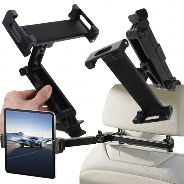 Автомобилна стойка за таблет и телефон за облегалка – 360° въртене и регулируемо рамо 8