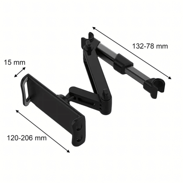 Автомобилна стойка за таблет и телефон за облегалка – 360° въртене и регулируемо рамо