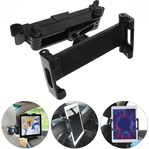 Автомобилна стойка за таблет и телефон за облегалка – 360° въртене и регулируемо рамо