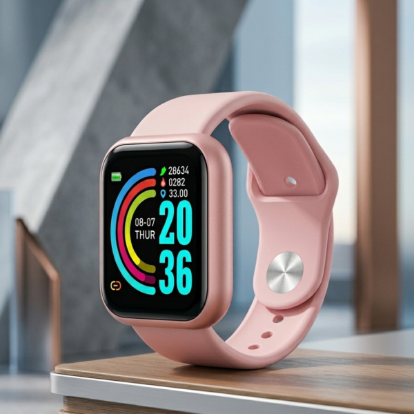 Смарт часовник L18 розов – фитнес тракер с пулс, кръвно, SpO2 и известия от телефон