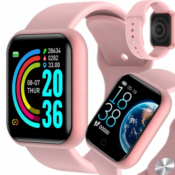 Смарт часовник L18 розов – фитнес тракер с пулс, кръвно, SpO2 и известия от телефон 1