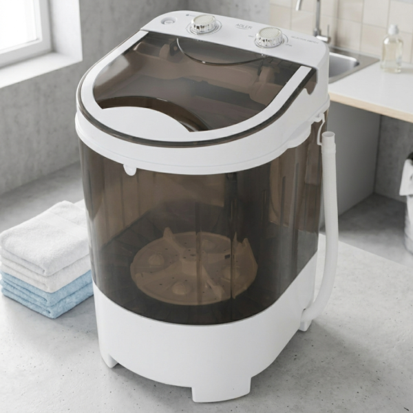 Преносима мини пералня Adler с центрофуга до 4 кг - Компактно решение за всяко пространство