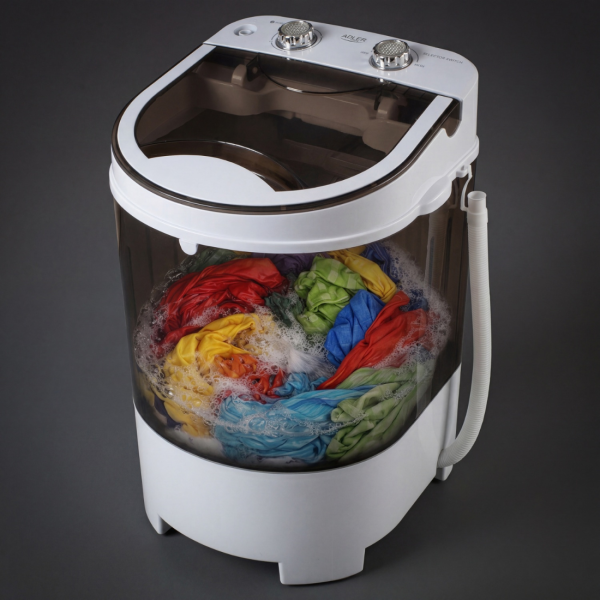 Преносима мини пералня Adler с центрофуга до 4 кг - Компактно решение за всяко пространство