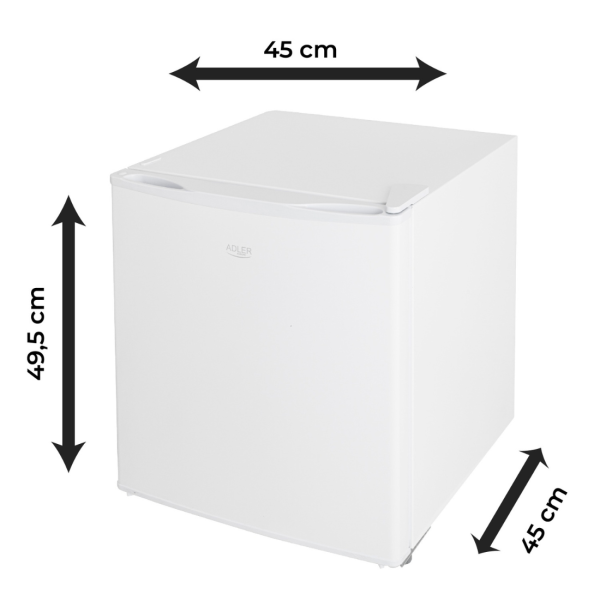 Компактен мини хладилник 45L – тих (40 dB), икономичен, с регулируема температура