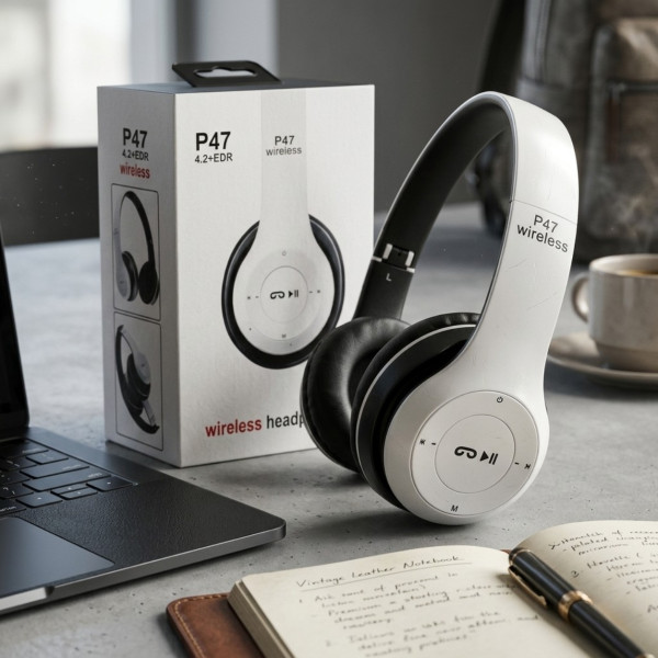 Безжични Bluetooth слушалки P47, Bluetooth 4.2+EDR, Вграден микрофон, MicroSD слот, MP3 плеър