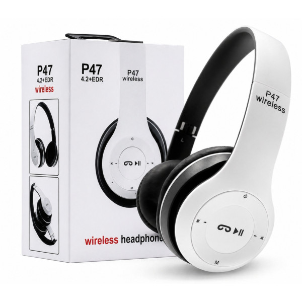 Безжични Bluetooth слушалки P47, Bluetooth 4.2+EDR, Вграден микрофон, MicroSD слот, MP3 плеър
