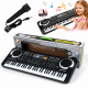 Детско електронно пиано с 61 клавиша, микрофон и адаптер – 16 тона, 10 ритъма и режим на обучение 6