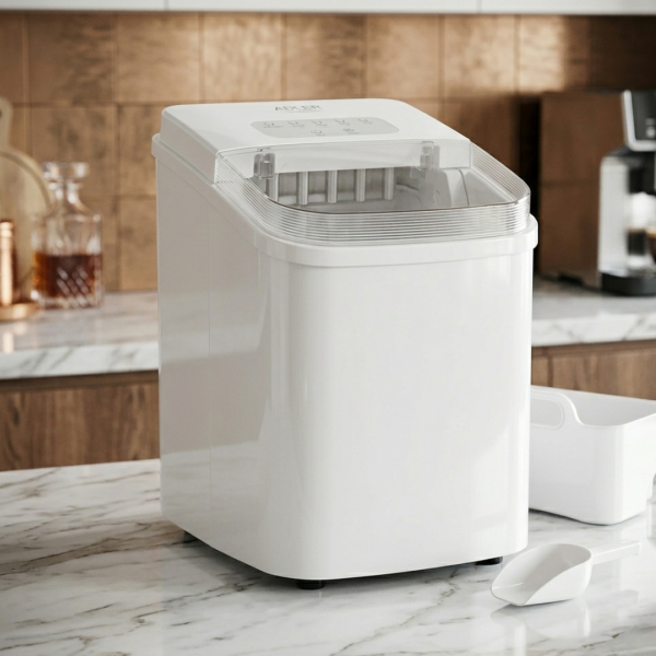 Ледогенератор Adler - 12 кг/ден, бързи кубчета за 10 минути, тиха работа и самопочистване, 2 размера лед 3