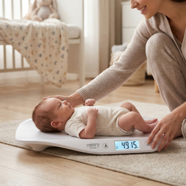 Бебешка електронна везна Camry – Прецизно измерване до 20 кг с HOLD функция и LCD дисплей