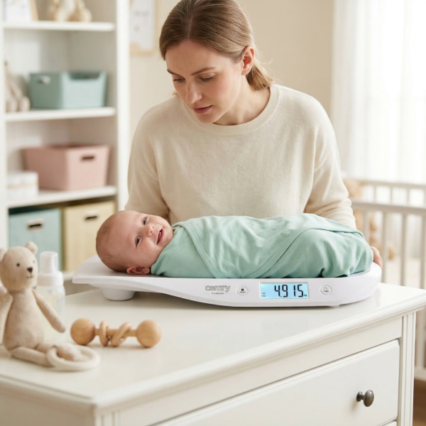 Бебешка електронна везна Camry – Прецизно измерване до 20 кг с HOLD функция и LCD дисплей 5