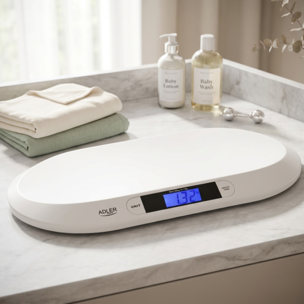 Електронна бебешка везна ADLER - Прецизно измерване до 20 кг с HOLD функция и точност до 0.01 кг 2