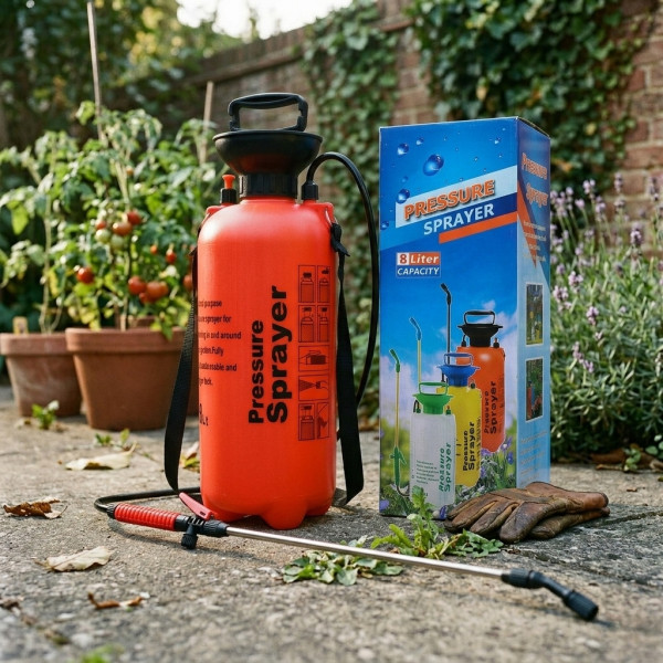 Професионална градинска пръскачка 8L с удължител от неръждаема стомана и регулируема дюза