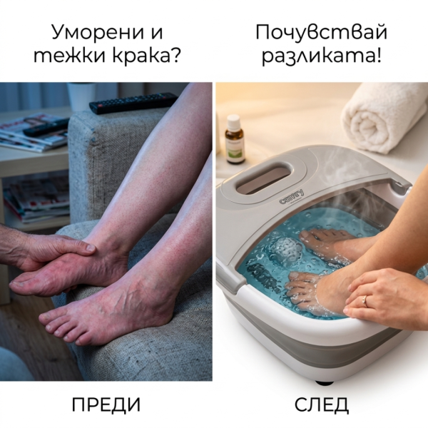 Сгъваем СПА масажор за крака 3 в 1 с нагряване 45°C и балонен ефект – релакс като в джакузи у дома 4